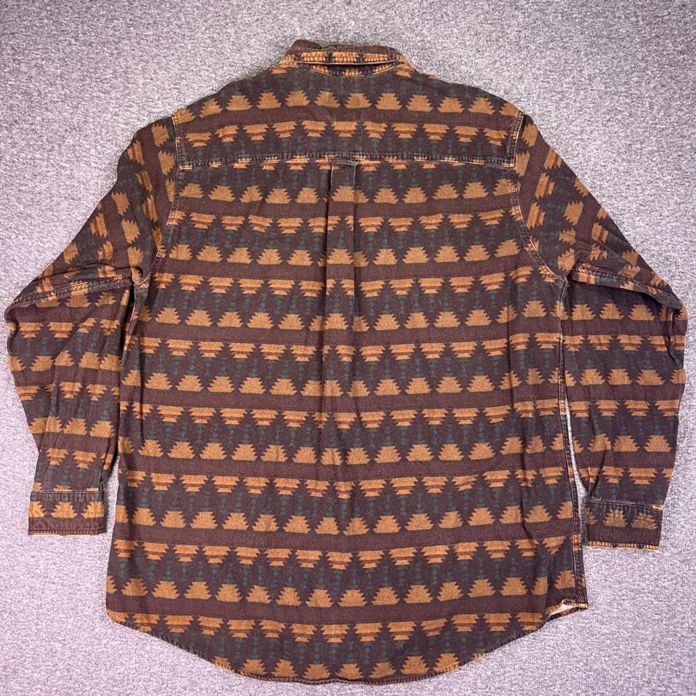 Woolrich Shirt Mens XXL Brown Southwestern Flannel Rugged Outdoor Aztec Western‎